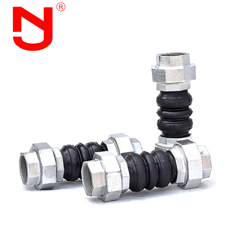 Stainless Steel Screwed Union Bspt Threaded Expansion Joint Rubber Connector untuk Pipe