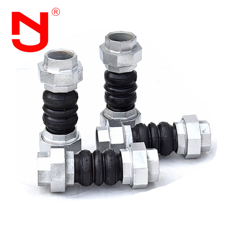 Stainless Steel Screwed Union Bspt Threaded Expansion Joint Rubber Connector untuk Pipe
