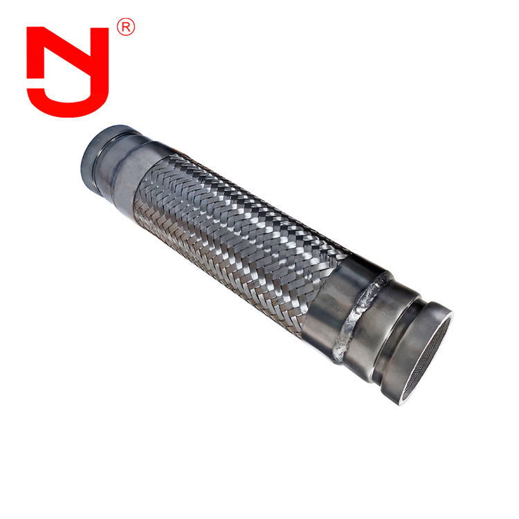 Konektor logam bergalur yang dikepang logam fleksibel kawat baja stainless braided bergelombang