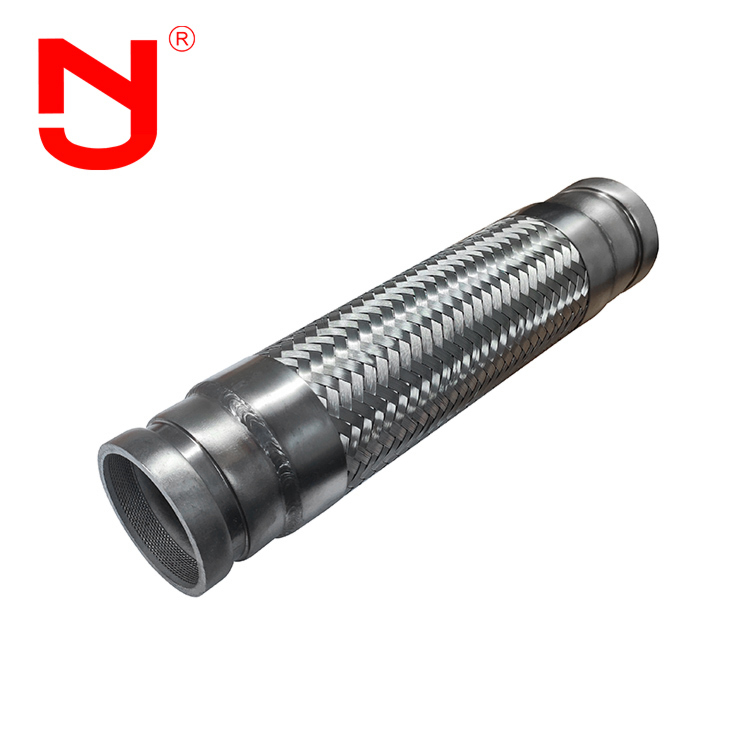 Konektor logam bergalur yang dikepang logam fleksibel kawat baja stainless braided bergelombang