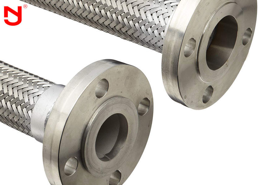 Double Wire Metal Braided Hose Steel Belt Net Keduanya Berakhir Flange Connector Tahan Korosi