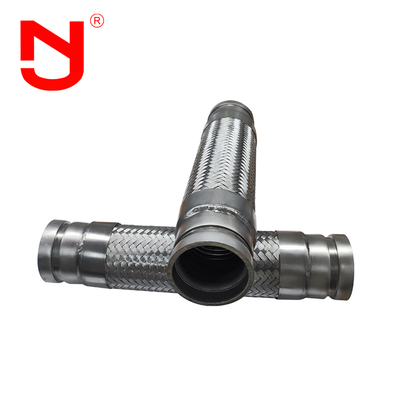 Konektor logam bergalur yang dikepang logam fleksibel kawat baja stainless braided bergelombang